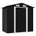 Produktbild vidaXL Gartenschuppen mit 4 Entlüftungsöffnungen Schiebetür Geräteschuppen Gerätehaus Schuppen Gartenhaus Anthrazit Stahl 204x132x186cm