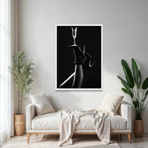 Art de luxe tableau talons hauts et champagne décoration chic - 3
