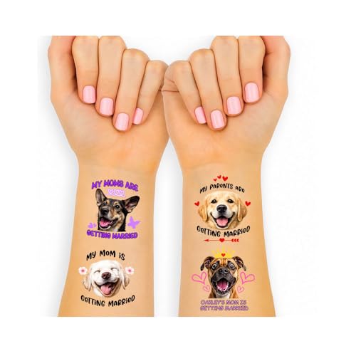 Personalized Dog Wedding Temporary Tattoo – Custom Pet Face Tattoo for Wedding Party, Waterproof Long Lasting Fake Tattoo Sticker, Wedding Party Favor Gift