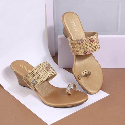 Image of Metro Women Ethnicwear Wedge Heel Sandal