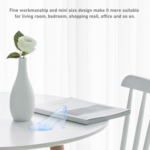 Cabilock 12pcs Mini Princess Slippers Blue Glass Heels Party Decorations Mini Crystal Shoes for Weddings, Birthday Party Favors2