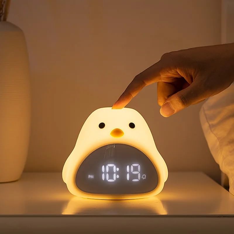 Vogel-Nachtlicht-Wecker, Cartoon, niedlich, Silikon, Touch, USB-Nachttischlampe, LED-Nachtlampe