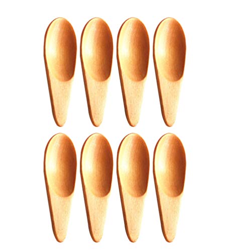 UPKOCH 8Pcs Mini Hölzerne Kleine Salzlöffel Massivholz Gewürze Löffel Handgemachte Honig Teelöffel für Gewürz Zucker Kaffee Tee Marmelade Senf EIS Milch Cover