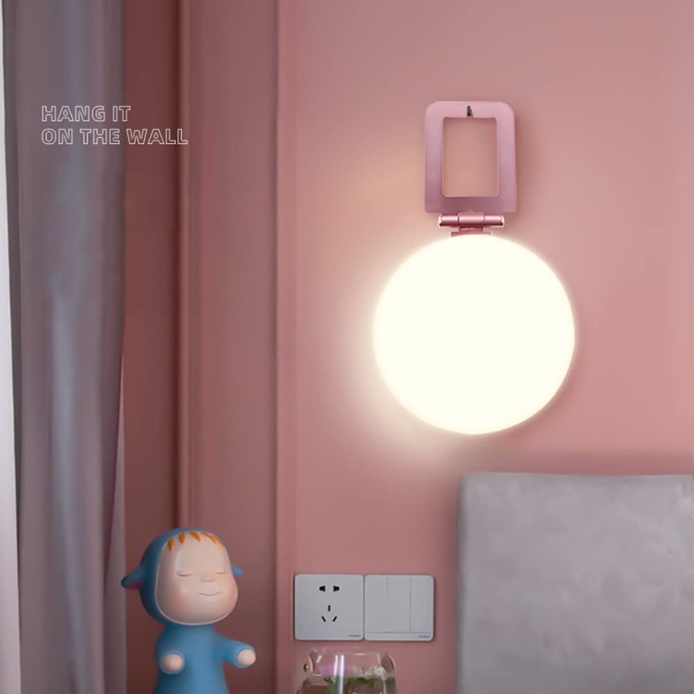 Lampe De Luminothérapie, 10000Lux Lampe Lumière Du Jour, Avec 3 Modes De Couleur 5 Niveaux De Luminosité & Gradation En Continu, Spectre Complet Lampes Tristes Pour Dépression,Rose