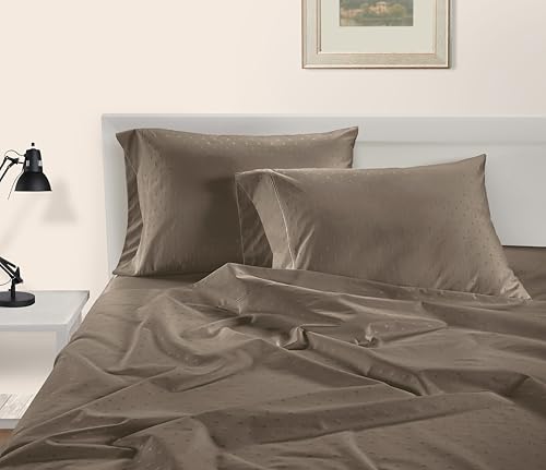 Image of LANE LINEN Split King Sheets Sets for Adjustable Bed Sateen Weave - Taupe | Split King Sheets - 5-Piece Set, For Guests And Everyday Use, For A Silky Hotel-Style Bed, Made For Adjustable Beds