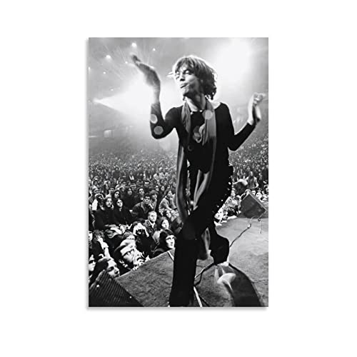 Peinture sur toile retro Mick Jagger 1970 poster decoration murale