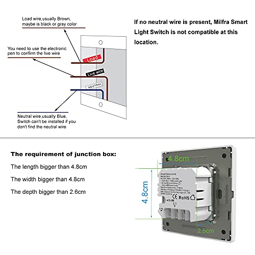Smart Switch Alexa Smart lichtschakelaar, wifi-smart-wandschakelaar met afstandsbediening en timer, Alexa Echo… - Image 6