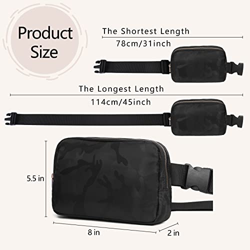 Image of VOROLO Fanny Pack For Women And Men Crossbody Bag Black+Camo Black