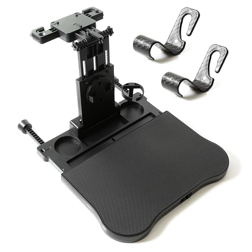 B1bee Plateau de siège de voiture pliable – Organiseur de siège arrière pour enfants et adultes, bureau de voyage avec rangement pour repas, ordinateurs portables et activités