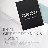 Aeon 925 Sterling Silver Necklace - 1mm Diamond Cut Curb Chain Necklace | 20" Chain | Polishing Cloth & Pouch Bag Included - Image 6