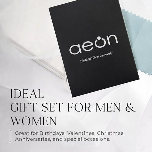 Aeon 925 Sterling Silver Necklace - 1mm Diamond Cut Curb Chain Necklace | 18" Chain | Polishing Cloth & Pouch Bag Included - Image 5