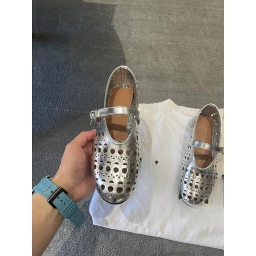 Elegant Sheepskin Lace-Up Ballet Flats for Women | Multi-Color Options with Perforated Design | Comfortable & Stylish Everyday Wear4