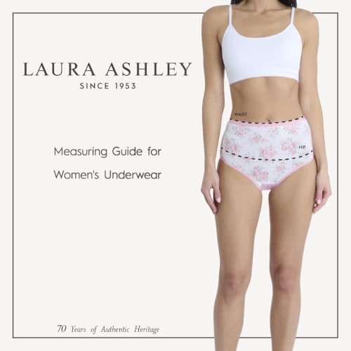 Image of Laura Ashley Women's Cotton Brief Underwear Set, High-Waisted Panties for Women, 5-Pack
