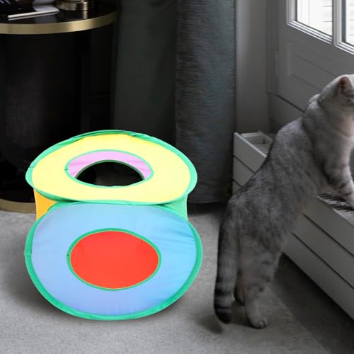Casa plegable para gatos estaciones tejido cómodo forma de cubo 7