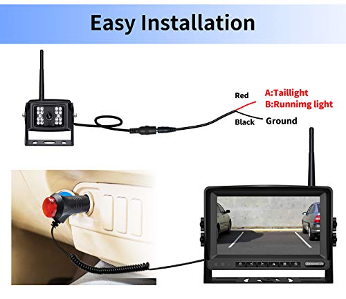 Zeroxclub Digital Wireless Backup Camera System Kit, Ip69 Waterproof Wireless Rear View Camera + 7’’ Lcd Wireless Reverse Monitor For Rv/Truck/Trailer/Bus/Camper/5Th Wheel (W01-7 Inch) #TOP5