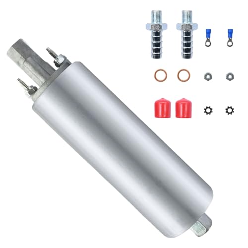 Geradepart Replacement for Walbro GSL Fuel Pump GSL392 InLine 255 lph High Pressure (Universal External Pump) 10 mmx1.00 Female Inlet 10 mmx1.00 Female Outlet Gas