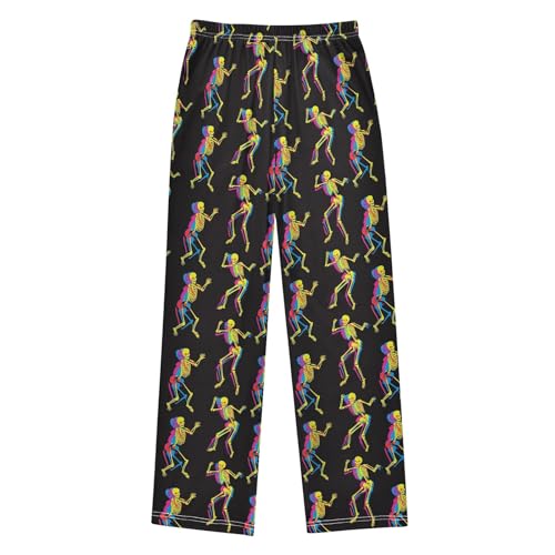 Pajama Pants Lounge Sleep PJ Bottoms Sleepwear Elastic Waist Drawstring S Skeleton Dancing Shadow2