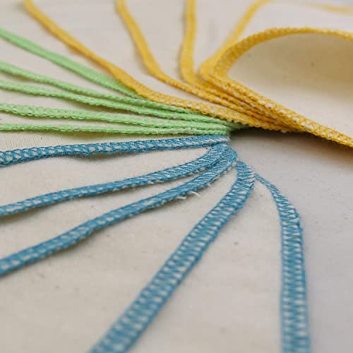 avo + cado Einlagige Flanellwaschlappen aus Bio-Baumwolle - 15 Stück - Mehrweg Baby Waschlappen als Ersatz für Feuchttücher - (Bunt/Sommer)