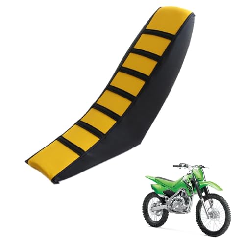 generisch sitzbankbezug Motorrad kompatibel mit Kawasaki KLX140 RF 2011-2014,Sonnenschutz und Anti-Rutsch,Motorradzubehörsitzbankbezug Motorrad (Black Yellow)