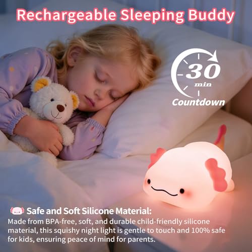 Lustrinex Axolotl Silicone Night Light Rechargeable 3-Level Tap Dimming by Lustrinex - Used condition - Image 3