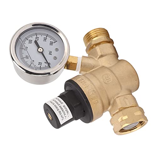 Water Pressure Regulator Valve, Brass Adjustable 3 4Inch Nh Thread Build In Oil Water Pressure Reducer Rv Water Pressure Regulator Valve Rv Camper Accessory For Rv Camper #TOP1