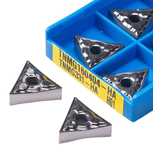 AALLYN Indexable Carbide Lathe Tool 10PCS TNMG160404 TNMG160408 HA H01 Carbide Blade CNC Machine Aluminum Milling Cutter Turning Tool (Size : TNMG160404 HA H01)