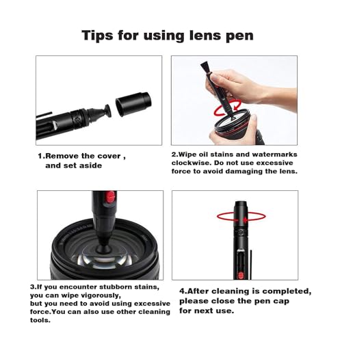 Professional SLR Camera Cleaning Kit Digital Electronics Cleaning Tool for All SLR DSLR Camera Lens LCD Screen Cleaning includes Cleaning Stick Cleaning Liquid, Air Blow, Lens Pen - Image 5