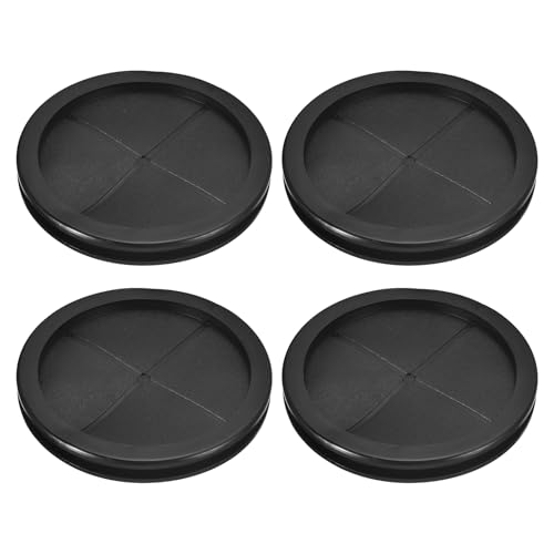Image of sourcing map 4Pcs Rubber Grommets 4-3/8" (110mm) Drill Hole, 4" (100mm) ID Double Sided Hole Plugs Ring Gasket for Firewall Cable Wire Protecting, Black
