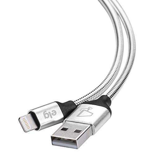 Cabo Apple Lightning, Conector em alumínio, para sincronização / recarga, 1 M, Elg, INX810SL, Prata