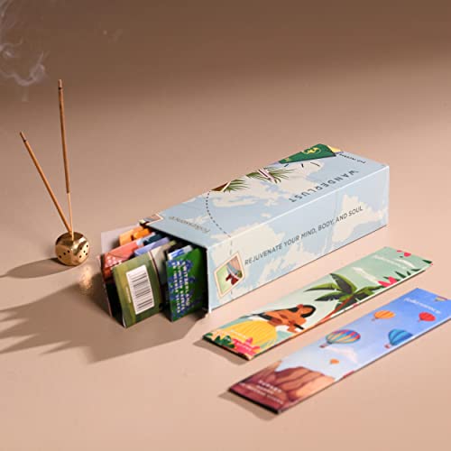 Folkulture Incense Sticks Gift Set - Pack Of 12 Insenses (240 Sticks) - Green Tea, Orange Blossom, Lemon Verbena, White Woods & Oudh, Hamam And More - Organic & Slow Burning Inscent (Wanderlust) #TOP7