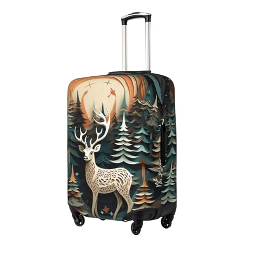 Christmas Deer Print Elastic Washable Baggage Protector Universal Suitcase Cover Travel Luggage Cover2