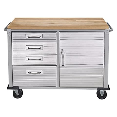 Seville Classics Workbench, Cabinet, Stainless Steel, One Size Cover