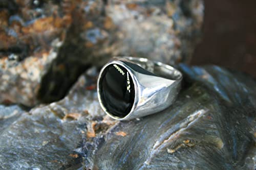 925K Silver Mens Ring-Handmade Mens Ring-Onyx Stone Ring-Signet Ring Mens-Jewelry Gift For Mens-Silver Rings For Men- Men Onyx Wedding Ring #TOP5
