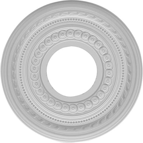 Image of Ekena Millwork CMP10CO Cole Thermoformed PVC Ceiling Medallion, 10 inch OD x 3 1 /2 inch ID x 3 /4 inch P, White
