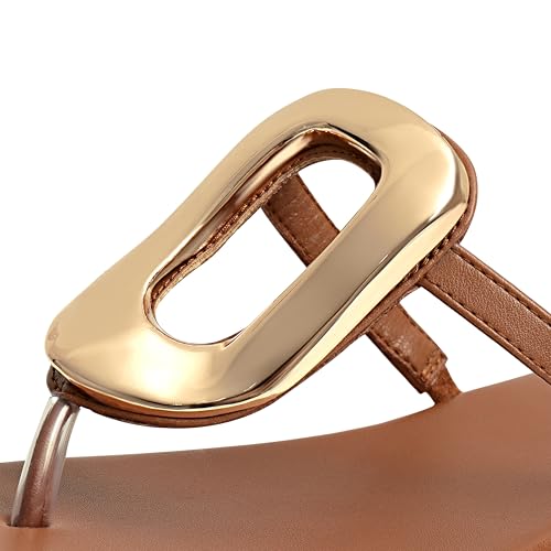 Image of Wnshonzy Flip-Flops for Women Thong Sandals Flat Slip on Slides Beach Comfort Open Square Toe Ladies Slipper Dressy Metal Hardware Decoration Summer Shoes Casual Fashion