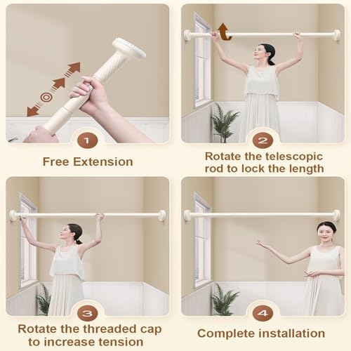Barre de rideau extensible réglable 280-350 cm sans outils