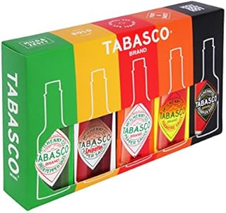 TABASCO® Zestaw prezentowy: 5 szklanych butelek z ostrym sosem chili (5 x 60 ml) w 100% naturalny dla miłośników ostrości i ostrości