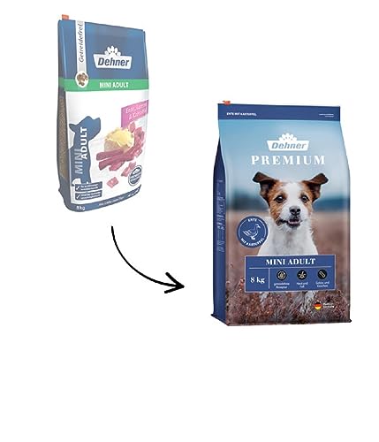 Dehner Premium Hundefutter, Trockenfutter getreidefrei, für ausgewachsene Hunde kleiner Rassen, Ente / Lamm / Kartoffel, 8 kg
