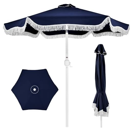 Elegant 9ft Patio Umbrella with Fringe