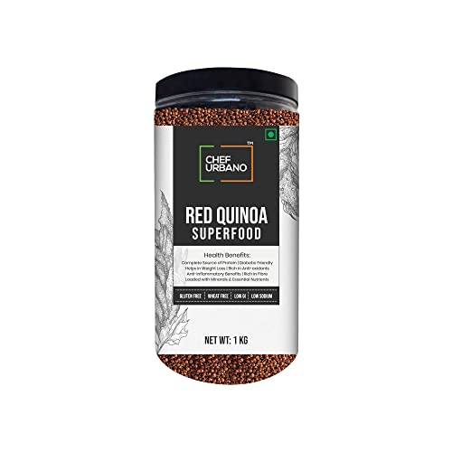 Image of Chef Urbano Red Quinoa 1 kg | Saponin Free | Higher Mineral Content Than Rice | Rich in Protein & Fiber | Diabetic Friendly | Aids Weight Loss | Gluten Free | Vegetarian | Non GMO