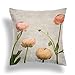 Rounuo Blumen Kissenbezüge Dekorativ Sofakissen Pflanze Natur Dekokissen Kissenbezug Outdoor Frisch Nordisch Zierkissen Kissenhülle Quadratische Couchkissen Weiß 40cm Series #14552