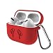 Produktbild Aimtel Silikon Hülle Kompatibel mit AirPods Pro Schutzhülle, Front LED Sichtbar mit Karabiner für AirPods Pro Ladecase, Stoßfestes und Staubdichtes Case mit Airpod Pro(Rot)