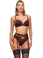 Ann Summers Valentines Sexy Lace Padded Plunge Bra, Fuller Bust DD+, A-G Cup, Curve-Enhancing Womens Underwear with Padded Cups & Underwire, Removable Mini Pads for Smaller Sizes, Adjustable Straps