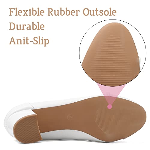 SPR&JOY Women's Pumps Block Heel Comfort Closed Toe Dress Shoes for Women Office Wedding Party3