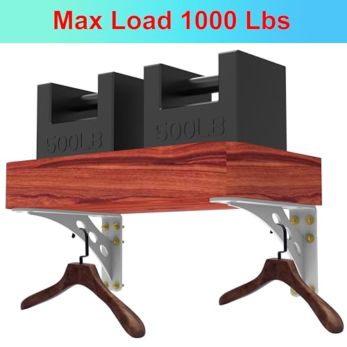 Neevolve 10 x 6 Inch Heavy Duty Shelf Brackets, 1000 Lbs Max Load Decorative Metal L Brackets for Floating Shelves, Kitchen Countertop Support & Laundry Room, White Industrial Wall Brackets, 2 Pack by Neevolve - Used condition - Image 4