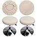 HuaLiSiJi Housse Pouf Rond, 2 Pièces Housse de Chaise Ronde Housse de Tabouret Rond élastique, Lavable Facile d'entretien Doux et Durable, pour Tabouret de Bar Chaise 30-40cm (Blanc)