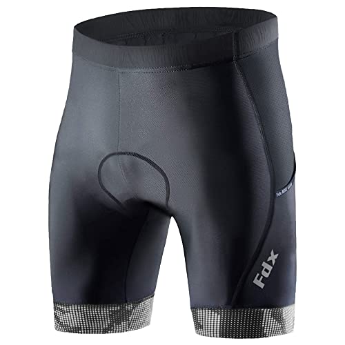 FDX Pantaloncini da Ciclismo da Uomo con Due Tasche Laterali 3D Anti-bac, Imbottiti in Gel Hi-Viz Powerband, Traspiranti e ad Asciugatura Rapida per Il Corpo, Antiscivolo, per Mountain Bike