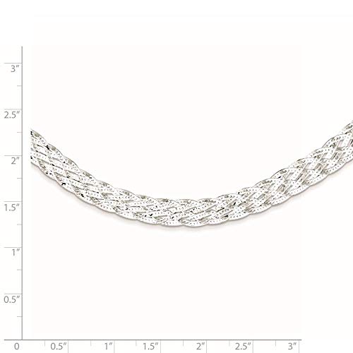 18" Sterling Silver 6.75mm Braided Fancy Chain Necklace2