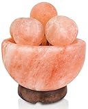Himalayan Secrets Abundance Bowl Salt Lamp with Massage Balls 6" 25-Watt Bulb and Dimmer Included (6