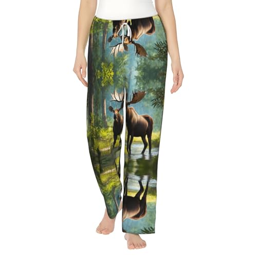 Pantalon de pyjama en flanelle femme anti-froid taille souple